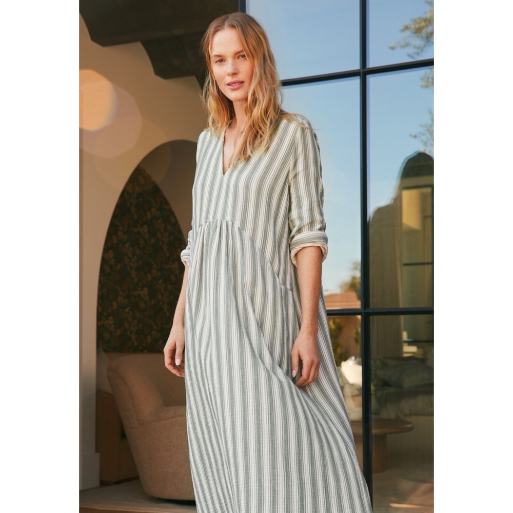 Haven Well Within | Organic Cotton Gauze Caftan Dress Relaxed Fit Size XS